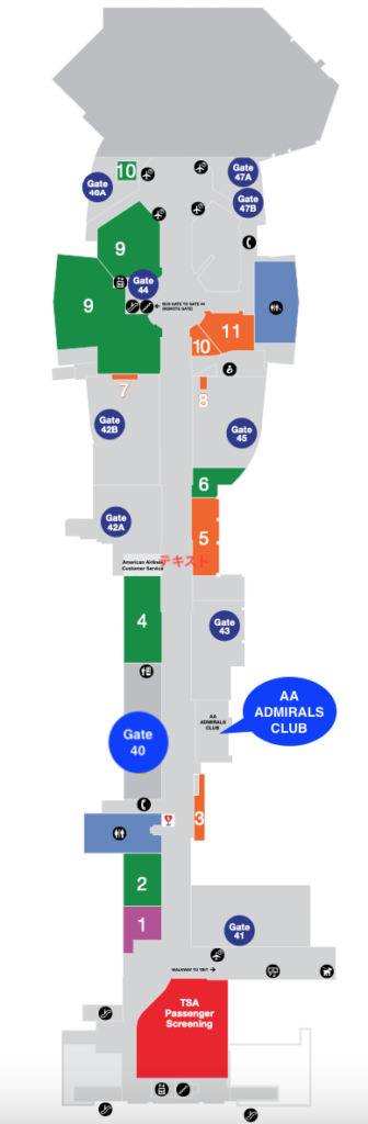 ロサンゼルス空港　ターミナル4マップ